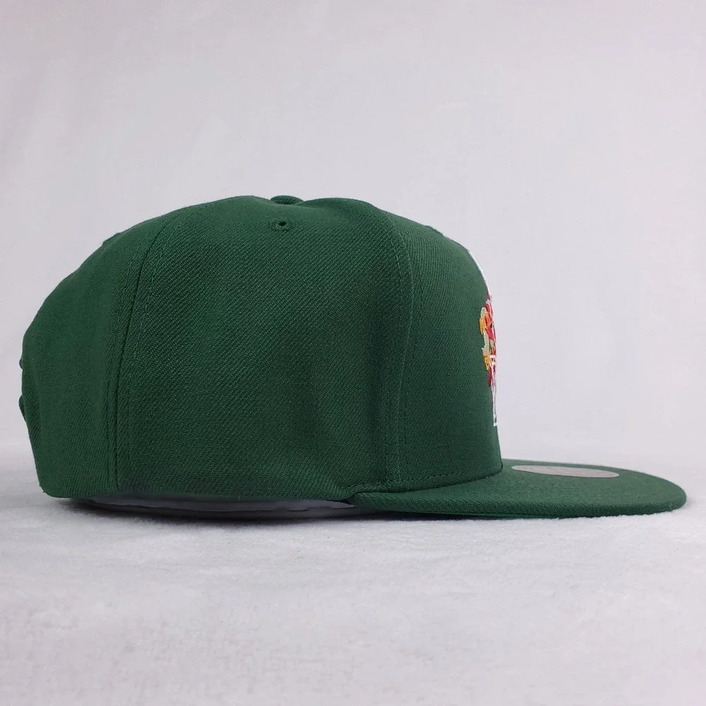 Milwaukee Bucks‎ Mitchell & Ness NBA Snapback Hat Cap 3D Logo Green NWT